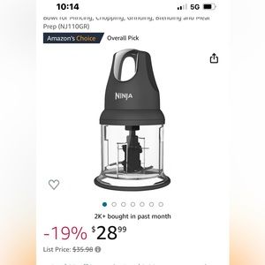 Ninja Food Chopper Express Chop, for Mincing, Chopping, Grinding, etc